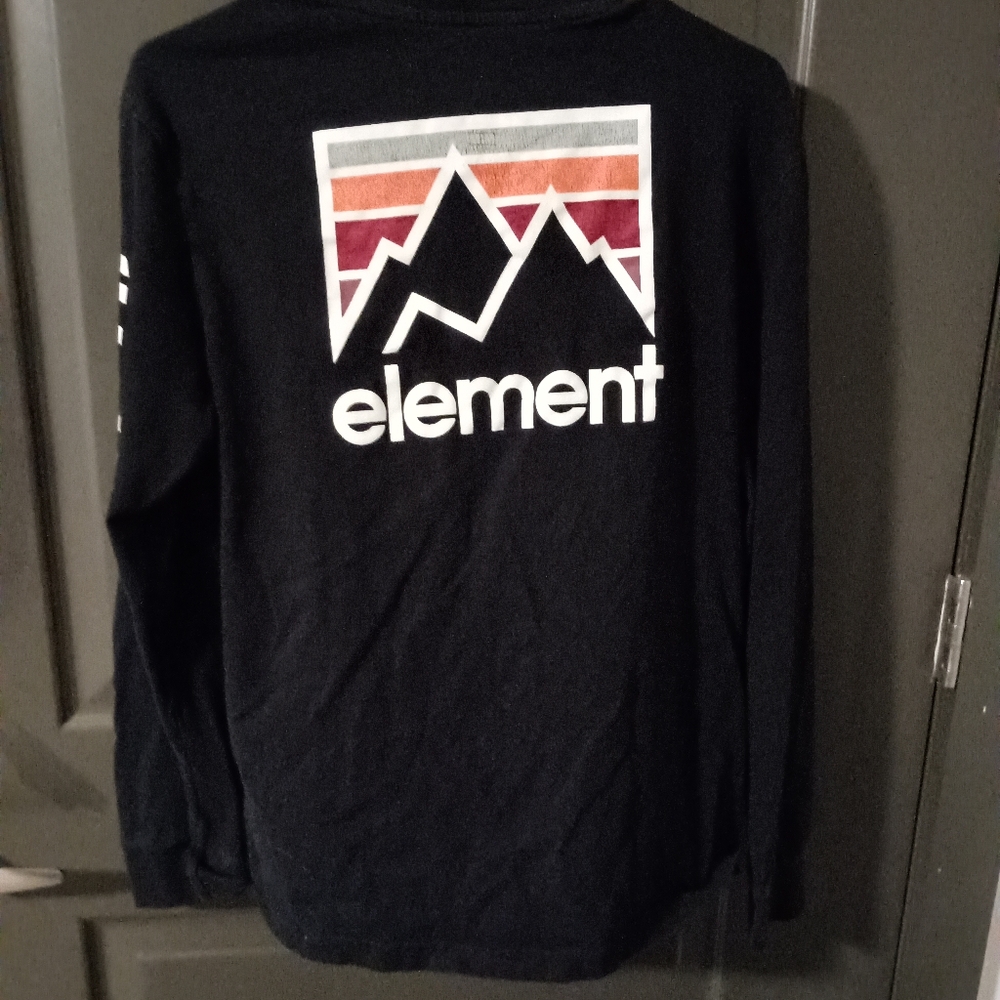 Element Black Long Sleeve Shirt with Mountain Graphic